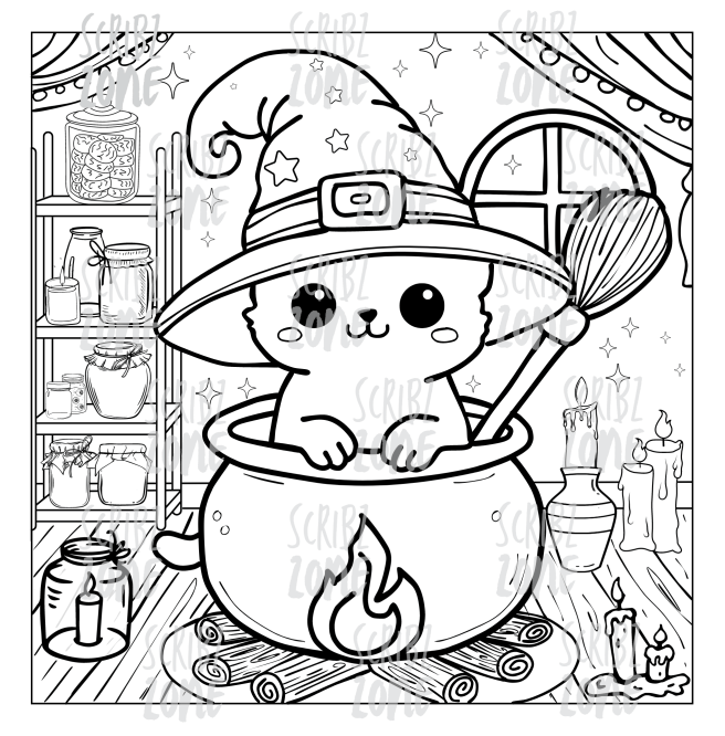 witchs apprentice- coloring book - My color adventure: halloween